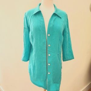 Fridaze Asymmetrical Linen Tunic Top Coverup